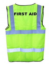 Hi-Vis Yellow Waistcoat with "First Aid" 